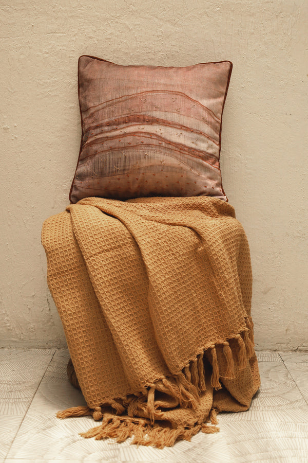 Terracotta Gauze Cushion Cover